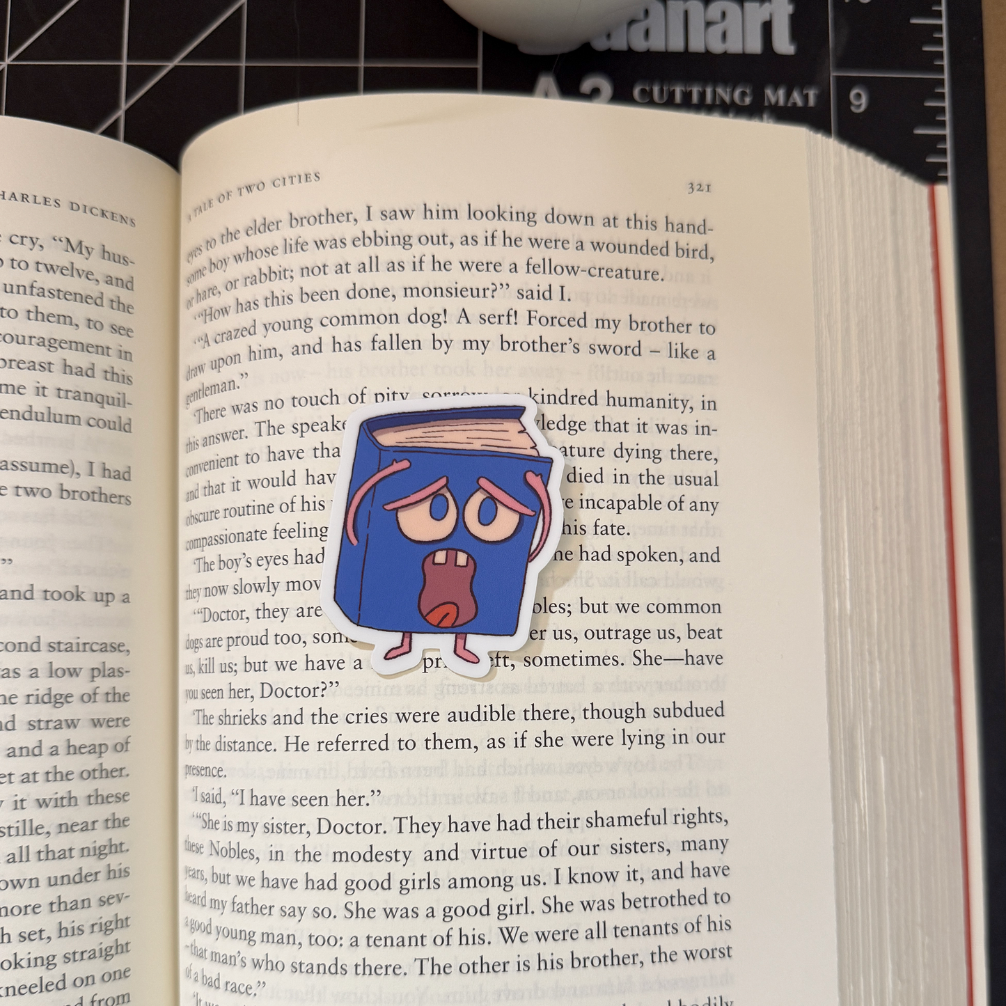 Dramatic Book Vinyl Sticker Waterproof 1.6" X 2"