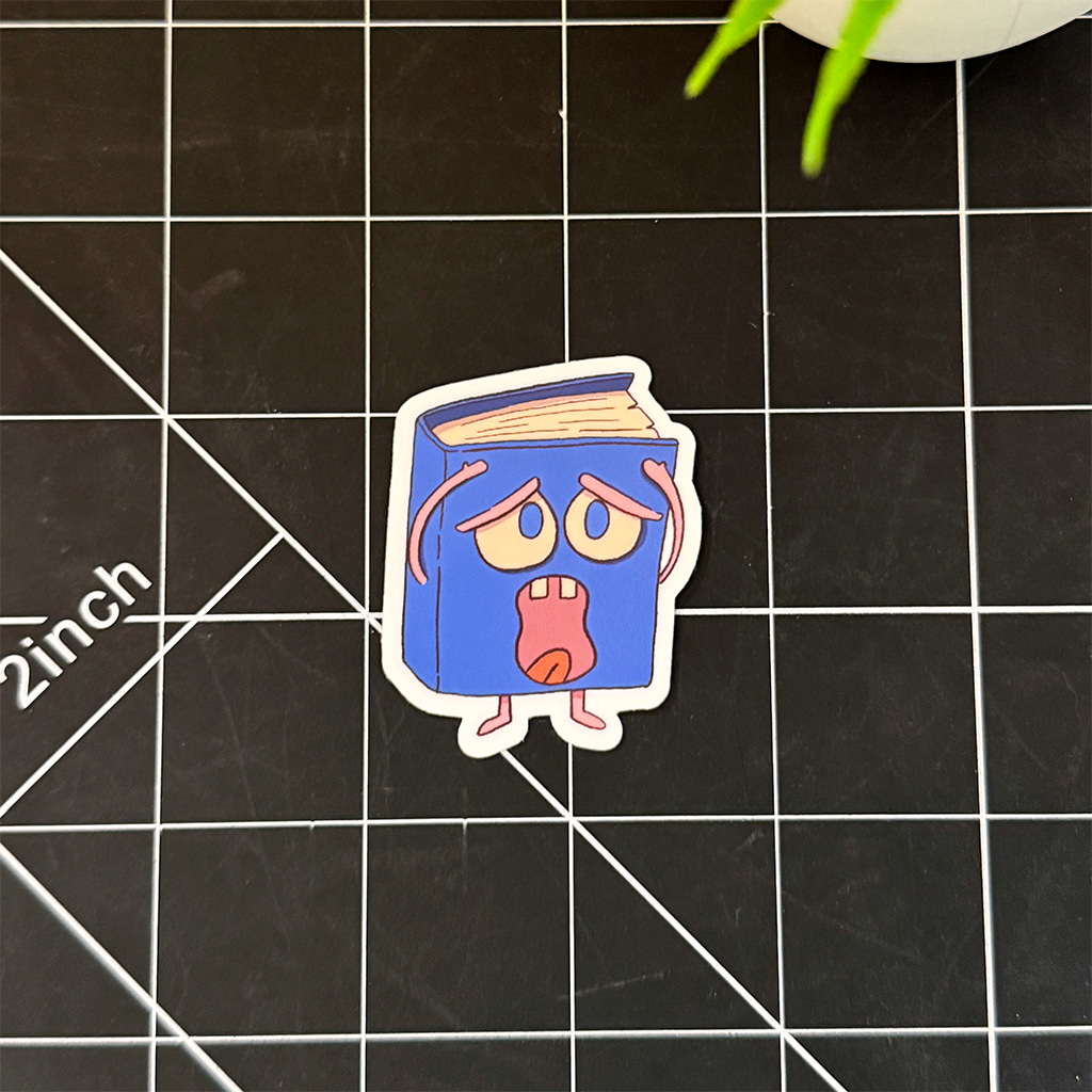 Dramatic Book Vinyl Sticker Waterproof 1.6" X 2"