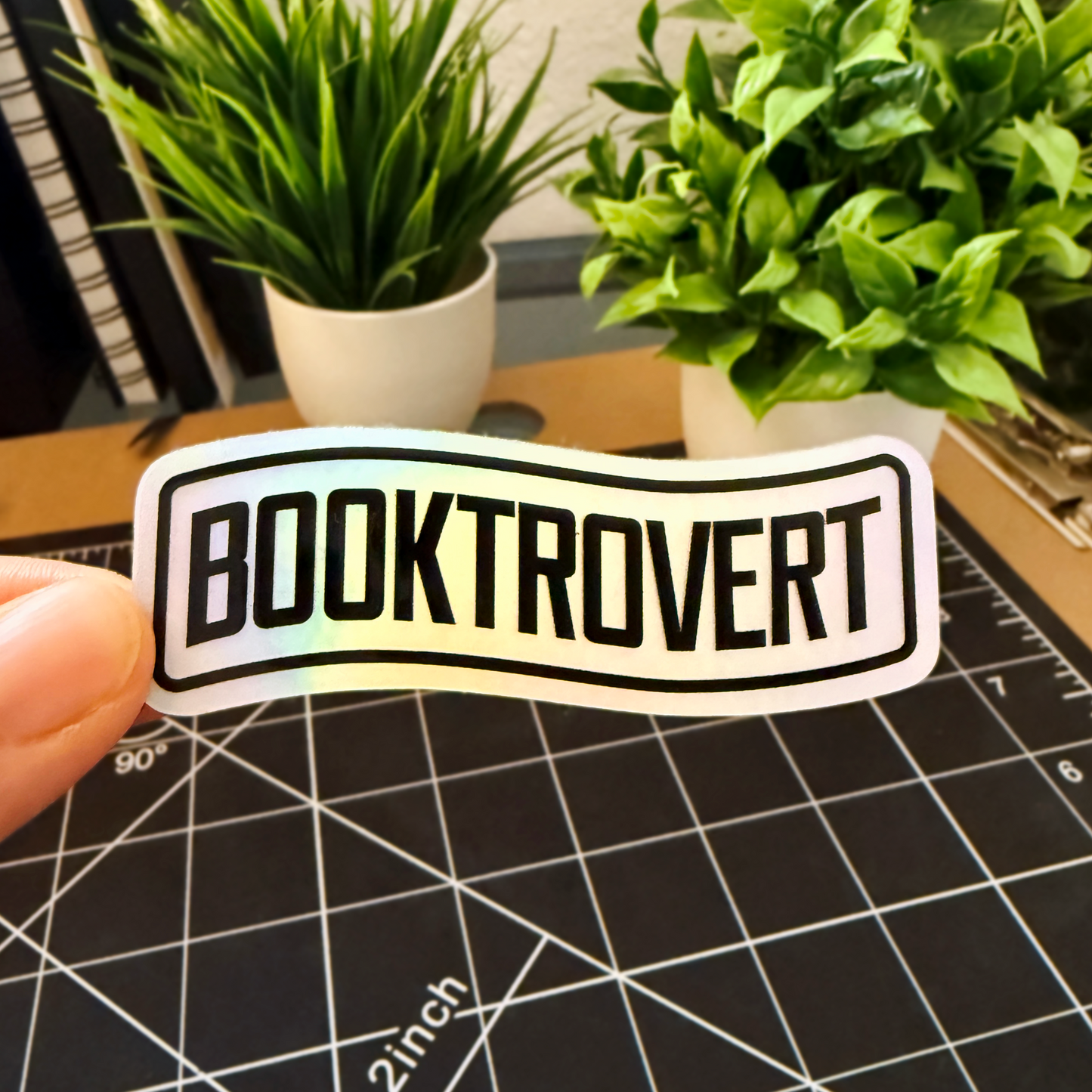 Booktrovert Holographic Vinyl Sticker Waterproof 3" X 1.1"