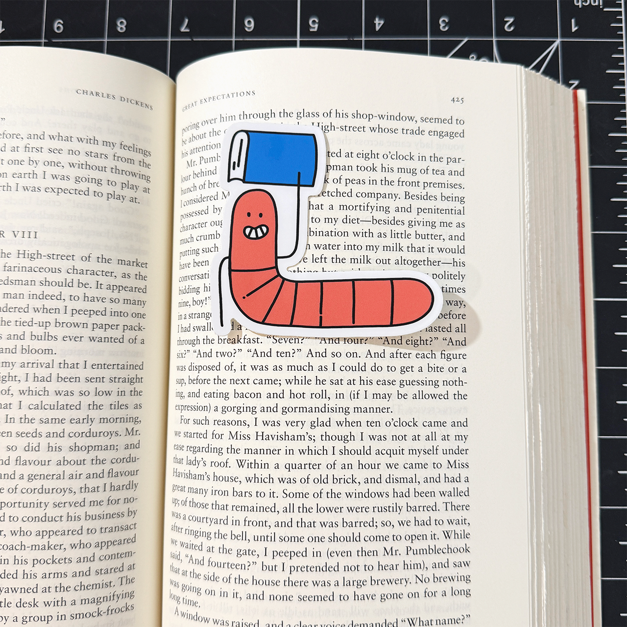 Bookworm Vinyl Sticker Waterproof 3" X 2.83"