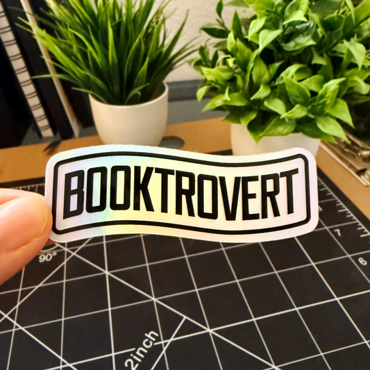 Booktrovert Holographic Vinyl Sticker Waterproof 3" X 1.1"
