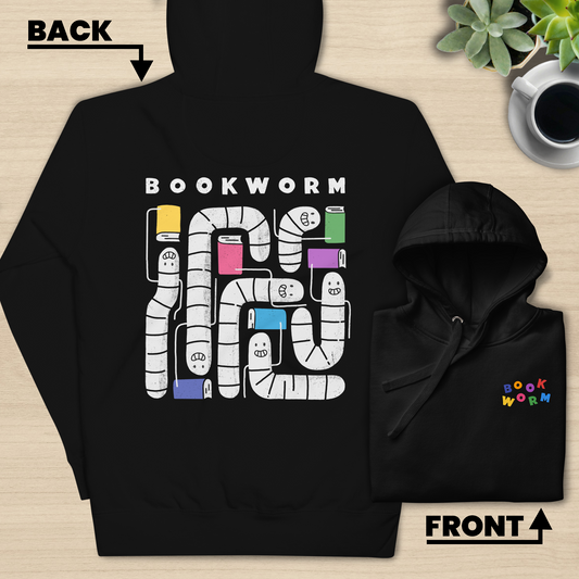 Bookworm Hoodie (Front and Back Print)