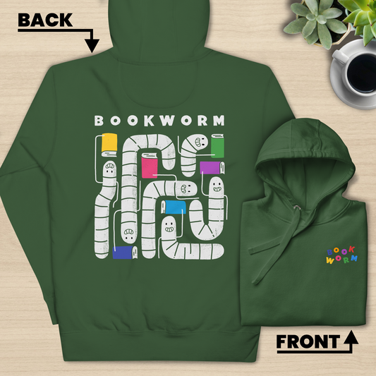 Bookworm Hoodie (Front and Back Print)