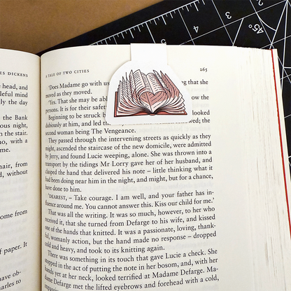 Open Book Heart Magnetic Bookmark