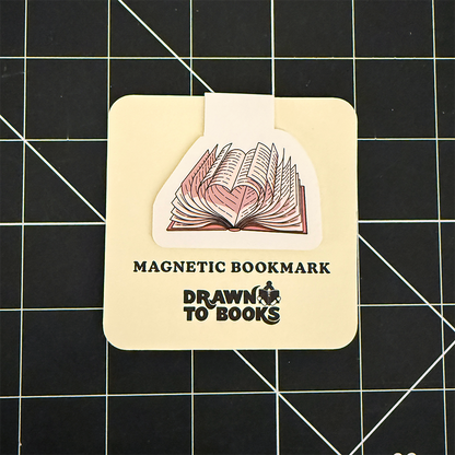 Open Book Heart Magnetic Bookmark