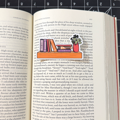 Warm Tone Bookshelf Vinyl Sticker Waterproof 3" X 1.7"