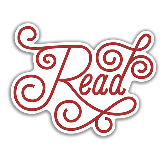 Read Lettering Vinyl Sticker Waterproof 3" X 2.3"