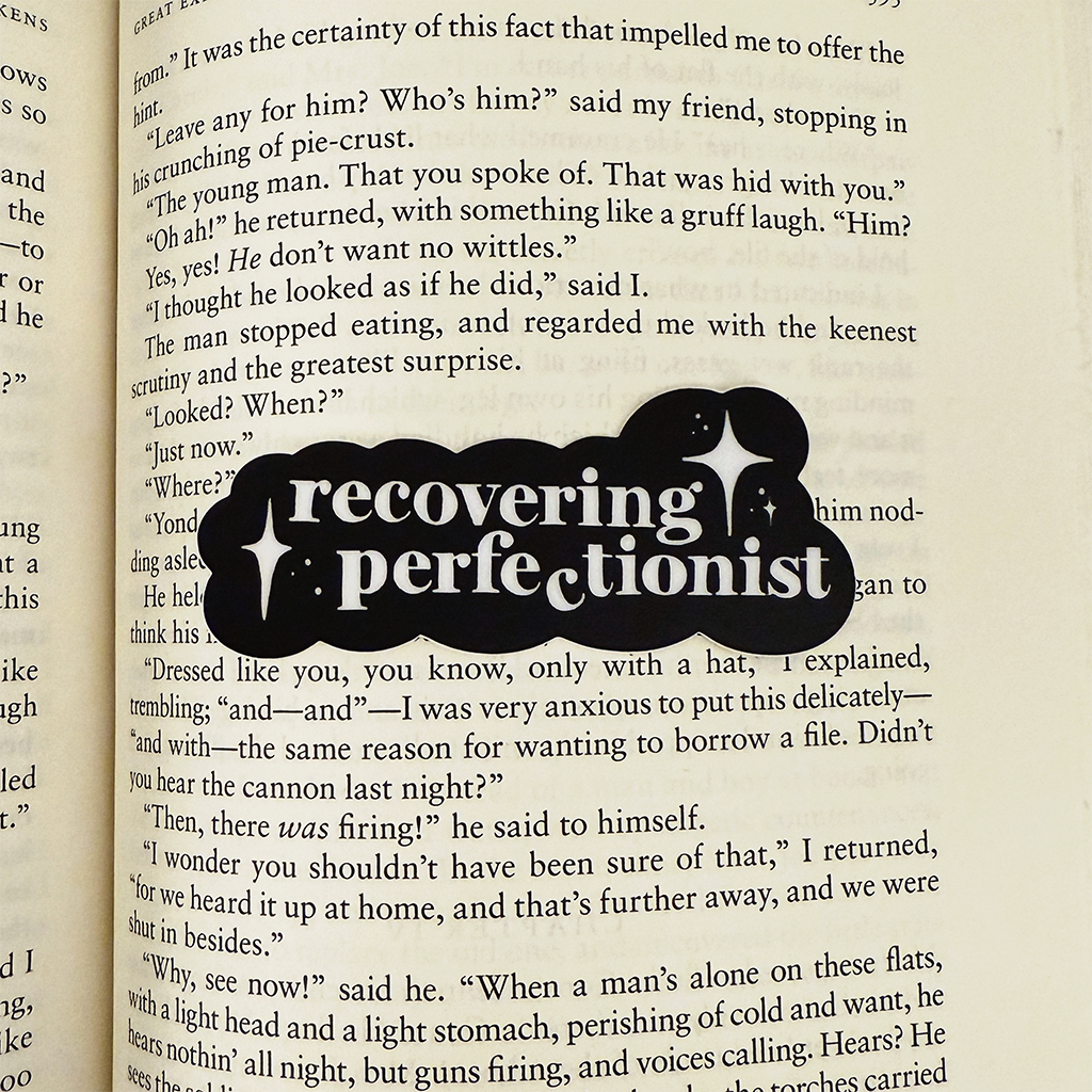 Recovering Perfectionist Vinyl Sticker Waterproof 3" X 1.29"