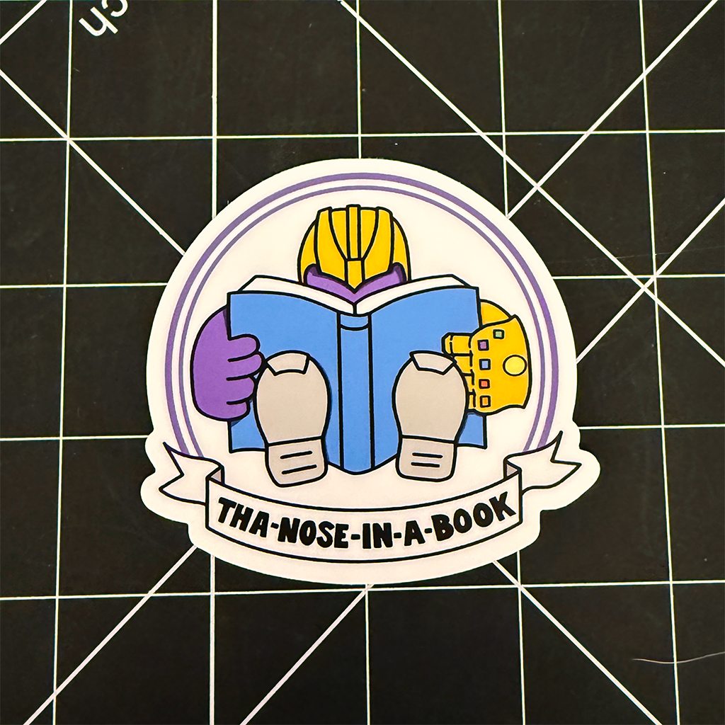 Tha-nose-in-a-book Vinyl Sticker Waterproof 3" X 2.81"