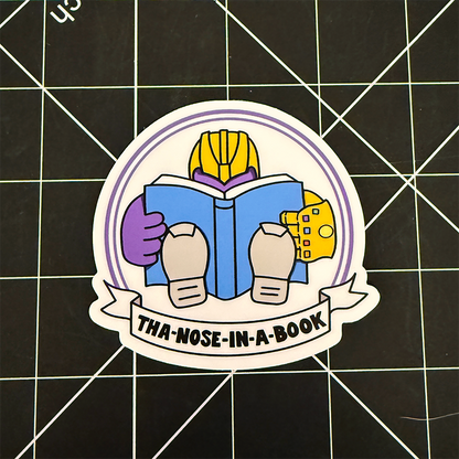 Tha-nose-in-a-book Vinyl Sticker Waterproof 3" X 2.81"