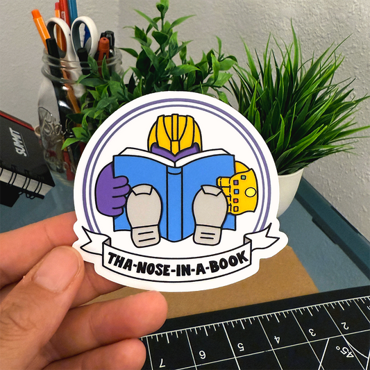 Tha-nose-in-a-book Vinyl Sticker Waterproof 3" X 2.81"