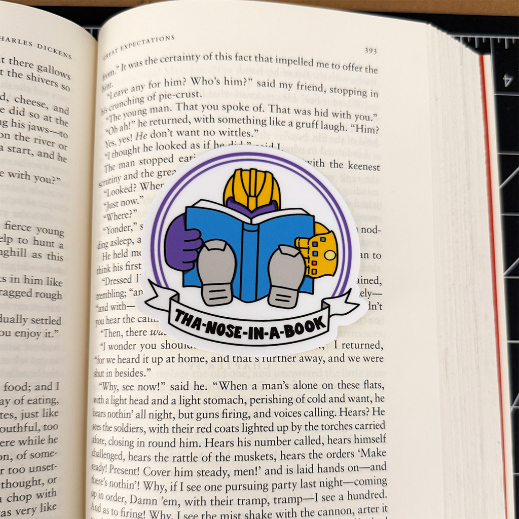 Tha-nose-in-a-book Vinyl Sticker Waterproof 3" X 2.81"