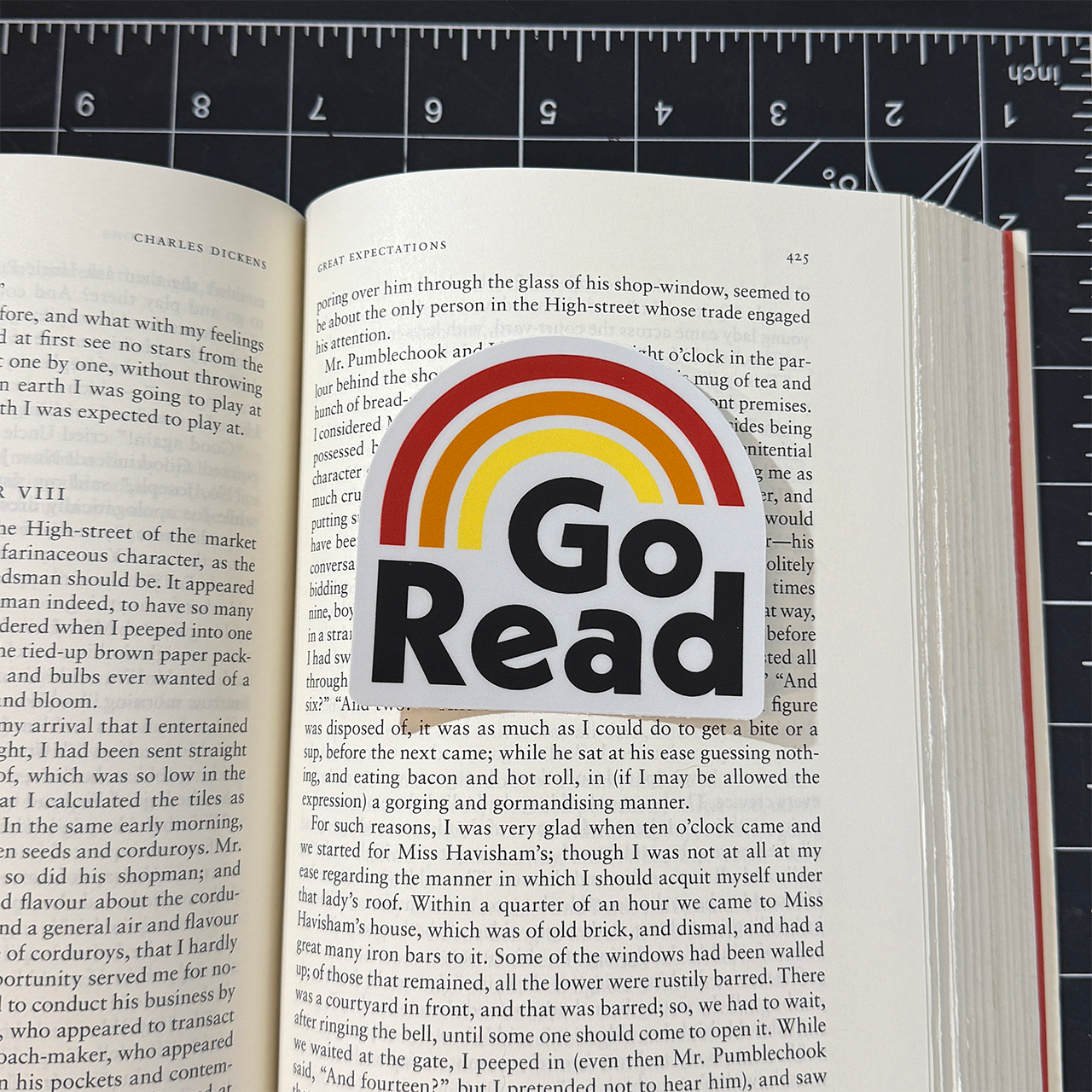 Go Read Black Vinyl Sticker Waterproof 3" X 2.81"