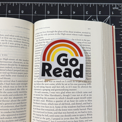Go Read Black Vinyl Sticker Waterproof 3" X 2.81"