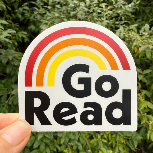 Go Read Black Vinyl Sticker Waterproof 3" X 2.81"