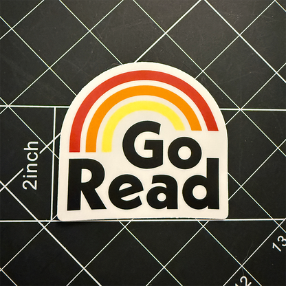 Go Read Black Vinyl Sticker Waterproof 3" X 2.81"