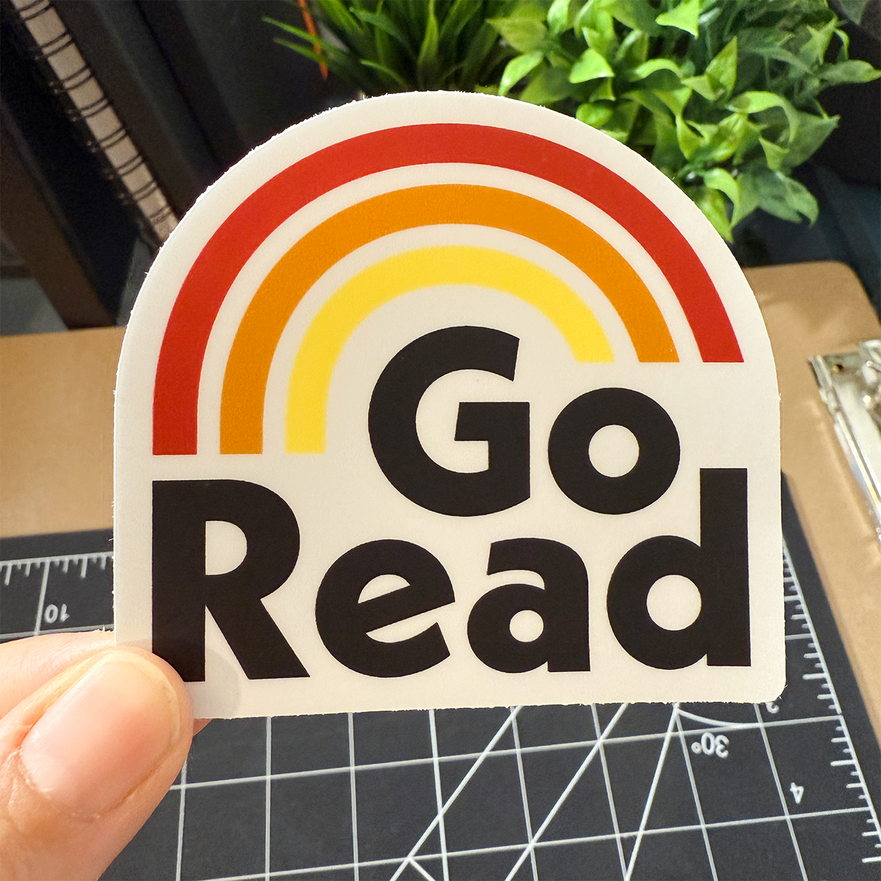Go Read Black Vinyl Sticker Waterproof 3" X 2.81"