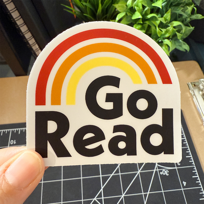 Go Read Black Vinyl Sticker Waterproof 3" X 2.81"